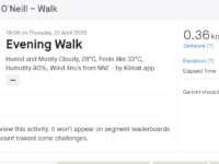 Evening - a warmish 33 deg C Evening - a warmish 33 deg C